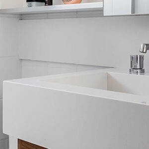 Instalação de Pia em Quartzo Super White